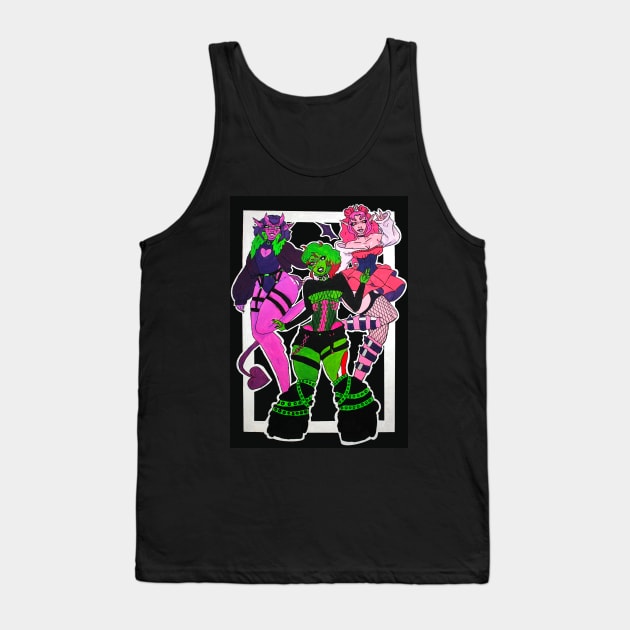 Monster Girl Trio Tank Top by Beelixir Illustration